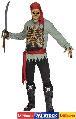 Ca585 skeleton pirate costume - skeleton,