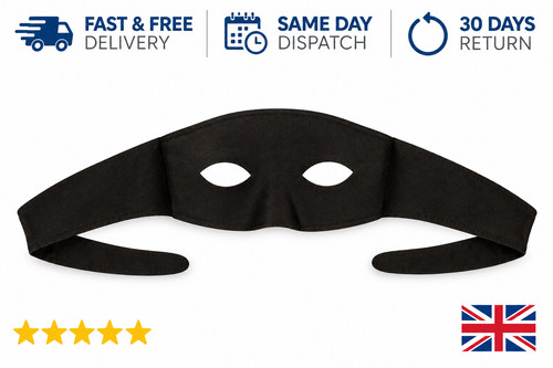 Black highwayman mask - black,