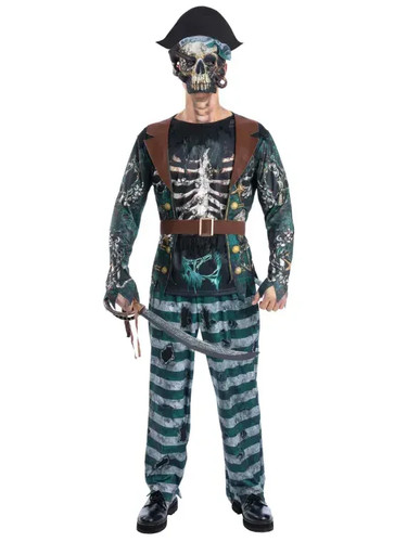 Mens skeleton pirate - mens, costume