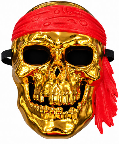 Gold skull pirate mask - gold,