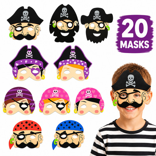 Pirate foam masks - masks, captain