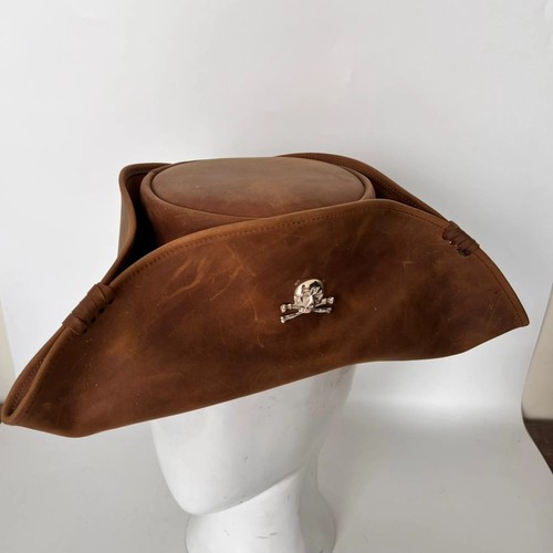 Leather pirate hat - leather,