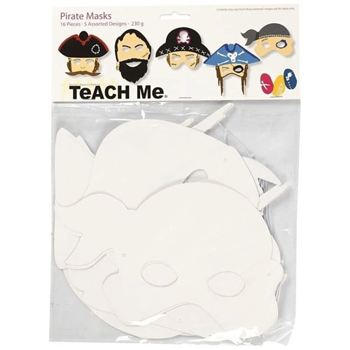 Paper pirate masks 16pcs - pirate,